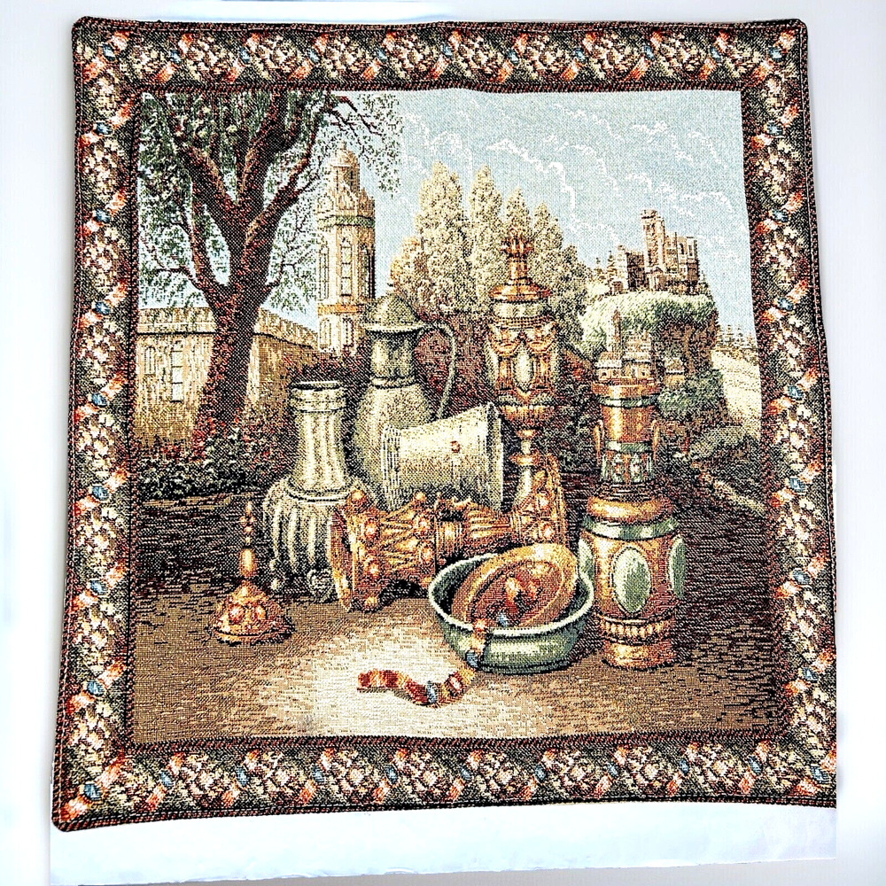 Tapestry Medieval Theme Greek Roman Landscape  Pillow Cover Case 17X17